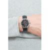Bulova Men’s Classic Aerojet Stainless Steel 6-Hand Chronograph Watch with Black Leather Strap, 41mm Style: 96B262