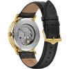 Bulova Men’s Classic Dress 3-Hand 21- Jewel Automatic Watch, 42 Hour Reserve, Hack Feature, Sub-Second Hand, Open Aperture Dial, Exhibition Case Back, 42mm(Black Leather/Gold Tone)