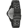 Bulova Men’s Classic Dress 6-Hand Multi-Function Day/Date Quartz Watch, Black Patterned Dial, 43mm(Black Ion-Plated/Blue Accents)