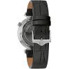 Bulova Men’s Classic Regatta Stainless Steel 3-Hand Automatic Black Leather Strap Watch with Open Aperture Watch Style: 96A240