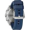 Bulova Men’s Icon High Precision Quartz Chronograph Watch, Curved Mineral Crystal(Stainless Steel/ Blue Rubber Strap/ Yellow Accent)