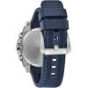 Bulova Men’s Icon High Precision Quartz Chronograph Watch, Curved Mineral Crystal(Stainless Steel/Blue Rubber Strap)