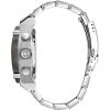 Bulova Men’s Icon High Precision Quartz Chronograph Watch, Curved Mineral Crystal(Stainless Steel/Grey and Blue Accents)