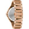 Bulova Men’s Series X Rose Gold Stainless Steel Watch, Black and White Unidirectional Rotating Bezel, Gray Silicone Strap, White Dial Style:98B407