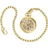 Bulova Classic Sutton Automatic Pocket Watch 3-Hand Date Stainless Steel, Full Skeleton, Gold Dial with Stainless Chain Style: 97A178