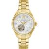 Bulova Ladies’ Classic Diamond 3-Hand Automatic in Stainless Steel, Mother-of-Pearl Dial and Open Aperture Dial(Gold Tone)