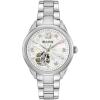 Bulova Ladies’ Classic Diamond 3-Hand Automatic in Stainless Steel, Mother-of-Pearl Dial and Open Aperture Dial(Stainless Steel)