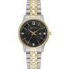Bulova Ladies’ Classic Diamond Two-Tone Gold Stainless Steel 3-Hand Calendar Date Quartz Watch(Black Dial)