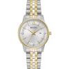 Bulova Ladies’ Classic Diamond Two-Tone Gold Stainless Steel 3-Hand Calendar Date Quartz Watch(Silver Dial)