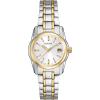Bulova Ladies’ Classic Two-Tone Stainless Steel 3-Hand Calendar Date Quartz Watch, Silver-White Dial (Style: 98M105)
