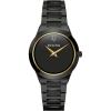 Bulova Ladies’ Modern Millenia Black Stainless Steel 2-Hand Quartz Watch, Black Dial Style: 98L314