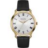 Bulova Men’s Classic 3-Hand Quartz Black Leather Strap Watch, Roman Numeral Markers, 41mm(Gold Tone)