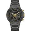Bulova Men’s Classic 6-Hand Chronograph Diamond Quartz Black Ion Plated Stainless Steel Watch, 24 Hour Time, 43mm, Style:98D190