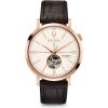 Bulova Men’s Classic Aerojet 3-Hand Automatic Leather Strap Watch, Open Aperture, 40-Hour Power Reserve, Double Curved Mineral Crystal, 41mm