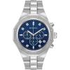 Bulova Men’s Classic Diamond 6-Hand Chronograph Quartz Watch, Calendar Date, Luminous Markers, 100M Water Resistant, 44mm(Stainless/Blue Dial)