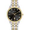 Bulova Men’s Classic Diamond Sutton 3-Hand Quartz Watch, 40mm(Two Tone/ Gold)
