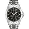 Bulova Men’s Classic Dress 6-Hand Multi-Function Day/Date Quartz Watch, Black Patterned Dial, 43mm(Stainless)
