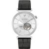 Bulova Men’s Classic Regatta Stainless Steel 3-Hand Automatic Black Leather Strap Watch with Open Aperture Watch Style: 96A240
