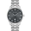 Bulova Men’s Classic Stainless Steel 3-Hand Date Calendar Quartz Watch, Grey Dial with Roman Numeral Markers Style: 96B261