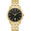 Bulova Men’s Classic Sutton 3-Hand Calendar Date Quartz Watch, 40mm(Gold Tone/ Black Dial)