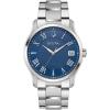 Bulova Men’s Classic Wilton 3 Hand Silver Stainless Steel Watch, Blue Dial, 3 Hand Style: 96B386