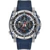 Bulova Men’s Icon High Precision Quartz Chronograph Watch, Curved Mineral Crystal(Stainless Steel/Blue Rubber Strap)