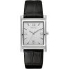Bulova Men’s Stainless Steel 3-Hand Calendar Date Quartz Watch with Black Leather Strap, Rectangle Dial Style: 96B107