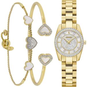 Bulova Crystal Collection Ladies Watch & Bracelet Gift Set