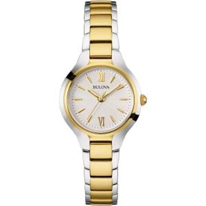 Bulova Ladies’ Classic Dress 3-Hand Quartz Stainless Steel Watch(Two Tone Gold)