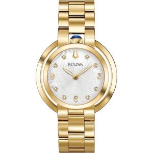 Bulova Ladies Rubaiyat Diamond Dial Stainless Steel Watch(Gold Tone)