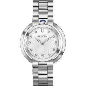 Bulova Ladies Rubaiyat Diamond Dial Stainless Steel Watch(Silver Tone)