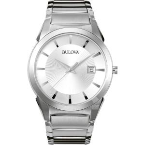 Bulova Men’s 3-Hand Calendar Date Quartz Watch, Patterned Dial, 38mm Style: 96B015