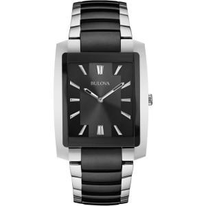 Bulova Men’s Classic Rectangle 2-Hand Quartz Watch(Stainless/Black)