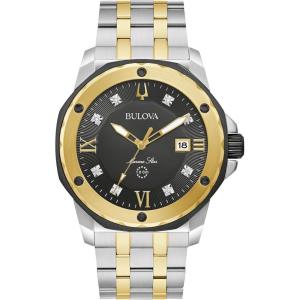Bulova Men’s Marine Star ‘Series A’ Two-Tone Stainless Steel Watch, Black Dial, 3 Hand Model: 98D175