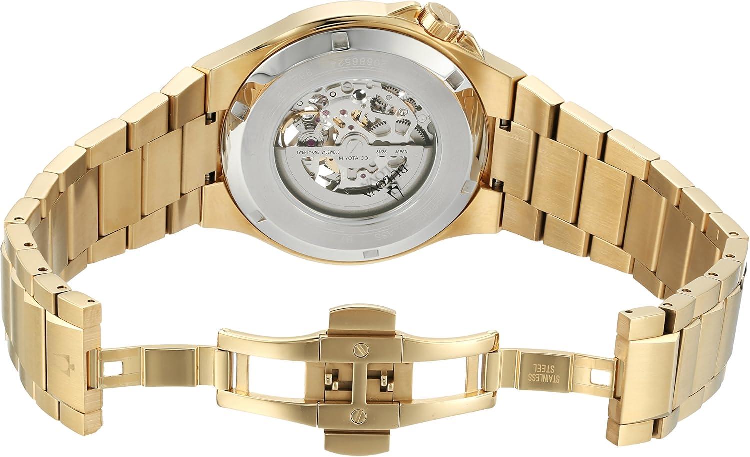 imageBulova Mens Classic Maquina Automatic Open Aperture WatchGold Tone