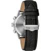 Bulova Men’s Classic Sutton 6-Hand Chronograph Quartz Silver Stainless Steel Case Watch with Black Leather Strap, Blue Dial, 44mm Style: 96B420
