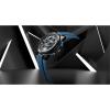 Bulova Men’s Maquina Sport Black Ion-Plated Stainless Steel Case, 6-Hand Chronograph Quartz Watch with Matte Black Silicone Strap, Sapphire Crystal, Blue Strap/Blue Accents