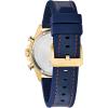 Bulova Men’s Marine Star Series B Stainless Steel 6-Hand Chronograph Quartz Watch, 100M(Gold Tone/Blue Dial)