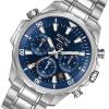 Bulova Men’s Marine Star Series B Stainless Steel 6-Hand Chronograph Quartz Watch, 100M(Stainless/ Blue)