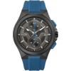Bulova Men’s Maquina Sport Black Ion-Plated Stainless Steel Case, 6-Hand Chronograph Quartz Watch with Matte Black Silicone Strap, Sapphire Crystal, Blue Strap/Blue Accents