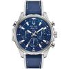Bulova Men’s Marine Star Series B Stainless Steel 6-Hand Chronograph Quartz Watch, 100M(Blue Strap/ Stainless)