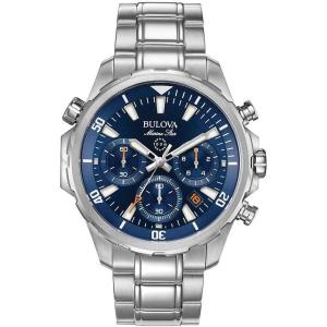 Bulova Men’s Marine Star Series B Stainless Steel 6-Hand Chronograph Quartz Watch, 100M(Stainless/ Blue)