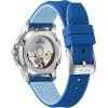 Bulova Ladies’ Marine Star Automatic Stainless Steel Case and Blue Silicone Strap, Mother of Pear Dial Style:96l324