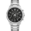 Bulova Men’s Classic Stainless Steel Six-Hand Chronograph Quartz Watch, Black Dial, 43mm Style: 96B336