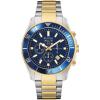 Bulova Men’s Marine Star Chronograph Quartz Two Tone Gold Stainless Steel Watch, Blue, Calendar, Luminous, 43mm Style: 98B230