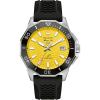Bulova Men’s Marine Star High Performance Quartz Series C Watch, Black Silicone Strap, Yellow Dial (Style: 96B431)