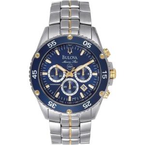 Bulova Men’s Marine Star Two-Tone Stainless Steel Chronograph Quartz Watch, Blue Dial Style: 98H37
