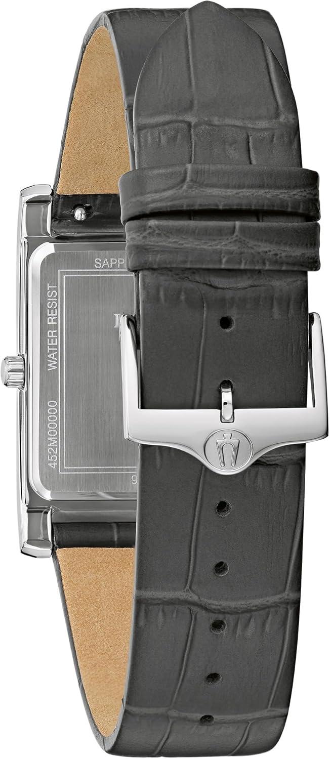 imageBulova Mens Classic Sutton 3Hand Calendar Quartz Leather Strap Patterned Dial Sapphire Crystal 29 x 41mmGrey