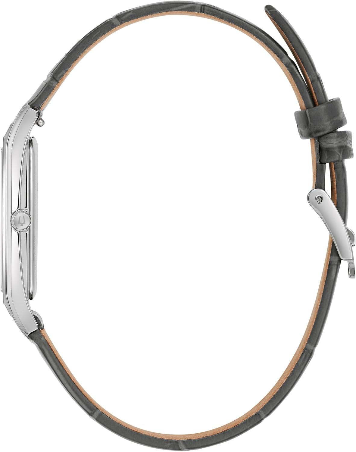imageBulova Mens Classic Sutton 3Hand Calendar Quartz Leather Strap Patterned Dial Sapphire Crystal 29 x 41mmGrey