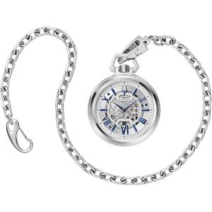 Bulova Men’s Classic Sutton Automatic Pocket Watch, 3-Hand Stainless Steel Dial with Detachable Chain, Style:96A304